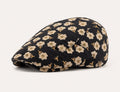 Casquette plate Montmartre – Noir grandes fleurs