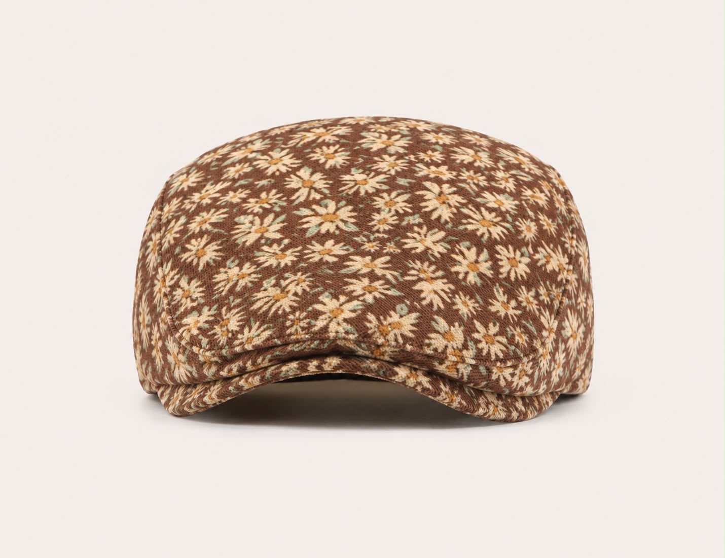Casquette plate Montmartre – Marron café fleuri