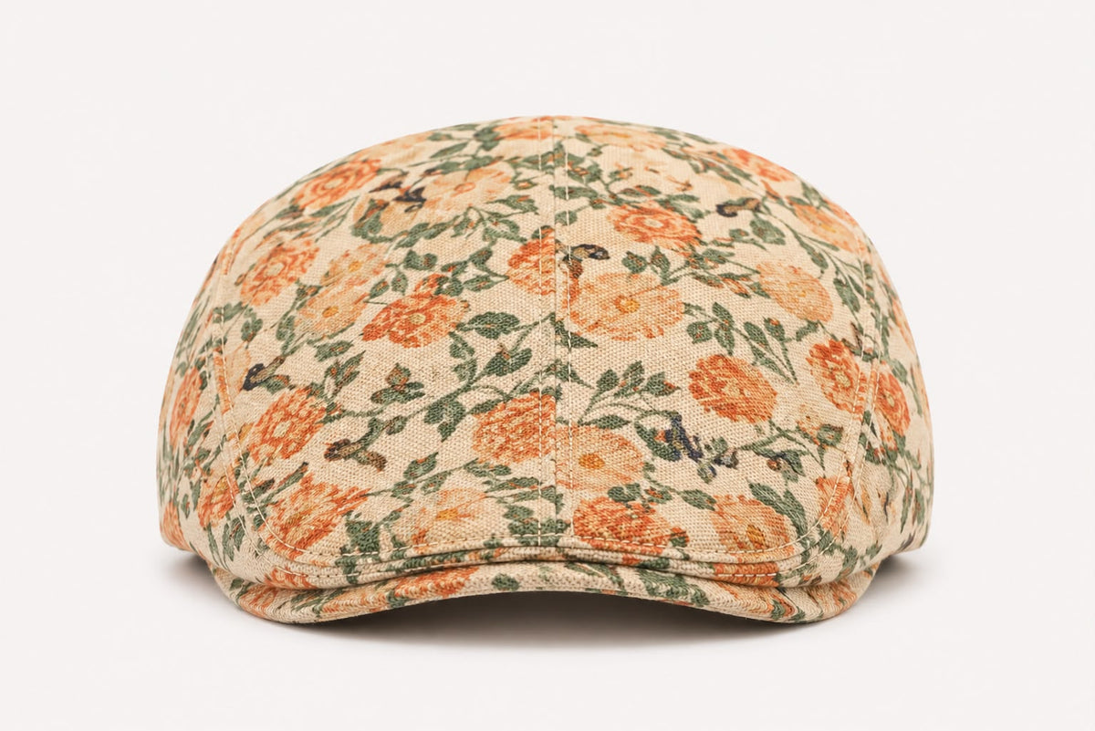 Casquette plate Montmartre – Kaki fleuri