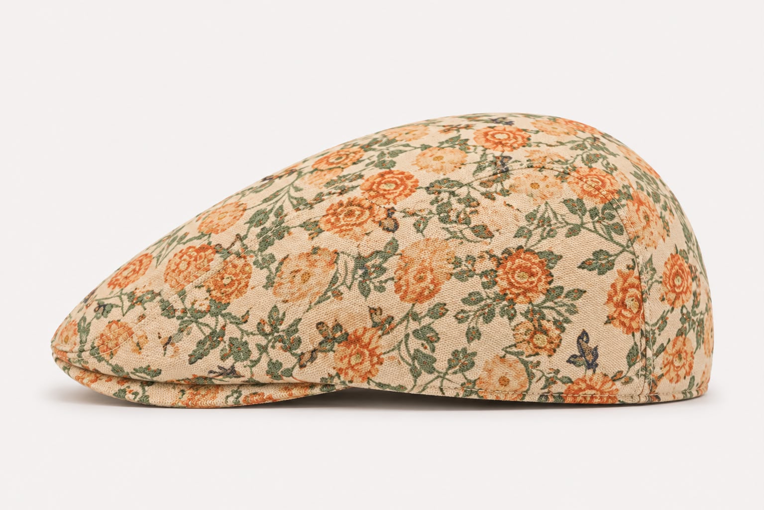 Casquette plate Montmartre – Kaki fleuri