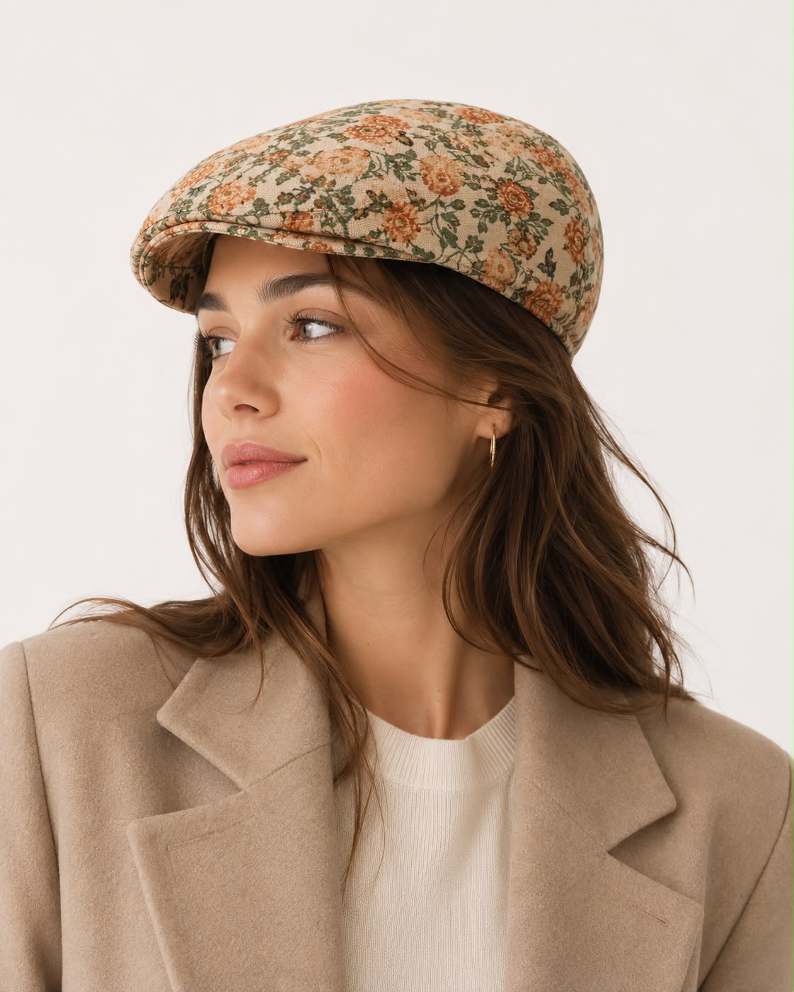 Casquette plate Montmartre – Kaki fleuri