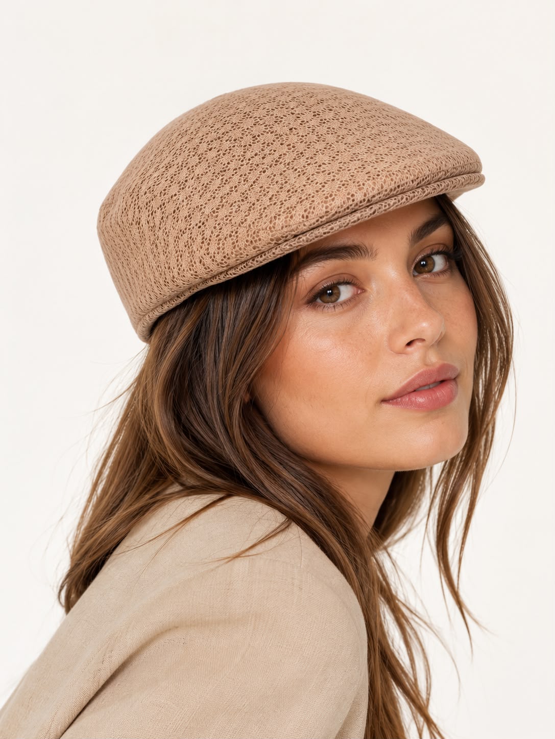 Casquette plate d’été en maille Marceau – Kaki
