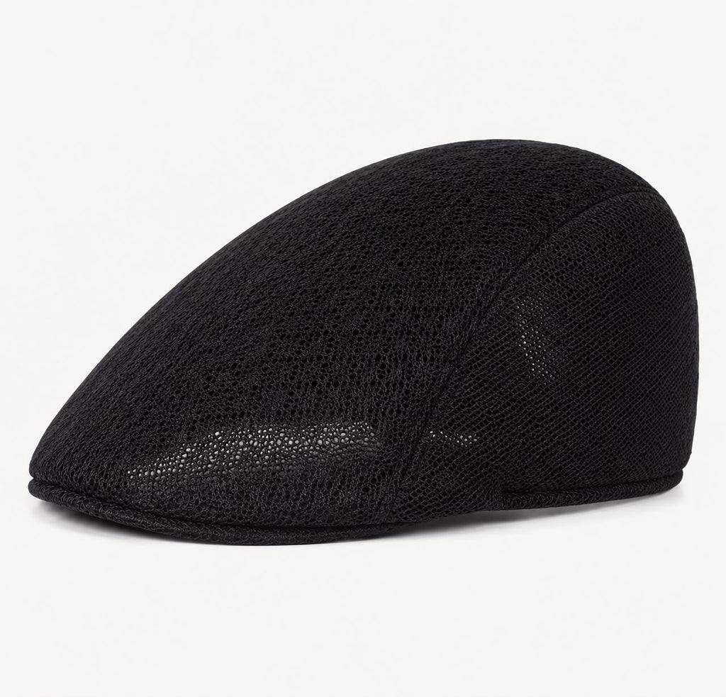 Casquette plate d’été en maille Marceau – Noir