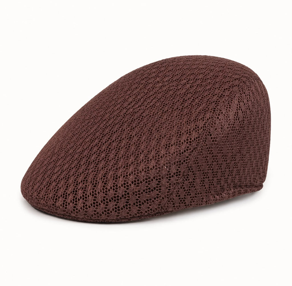 Casquette plate d’été en maille Marceau – Marron café