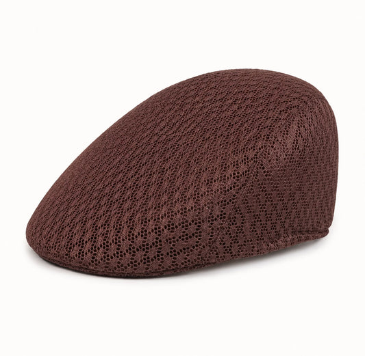 Casquette plate d’été en maille Marceau – Marron café