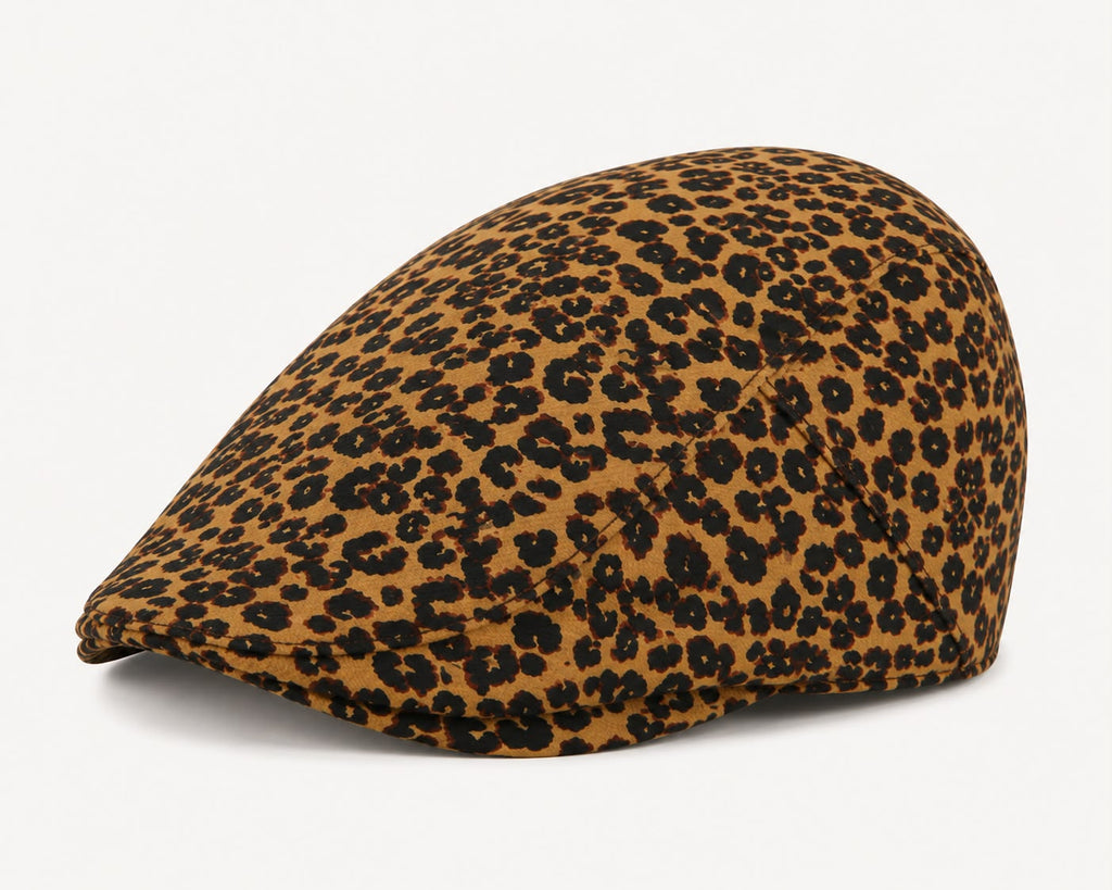 Casquette plate Montmartre – Léopard marron