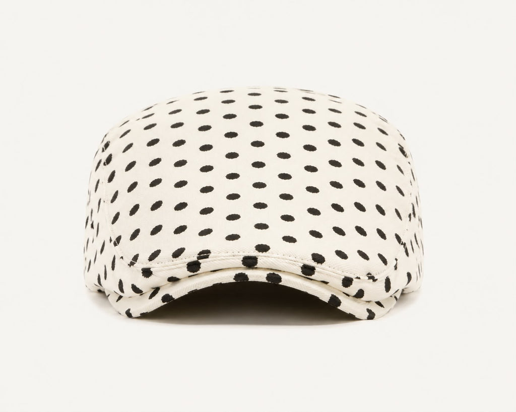 Casquette plate Montmartre – Beige à pois