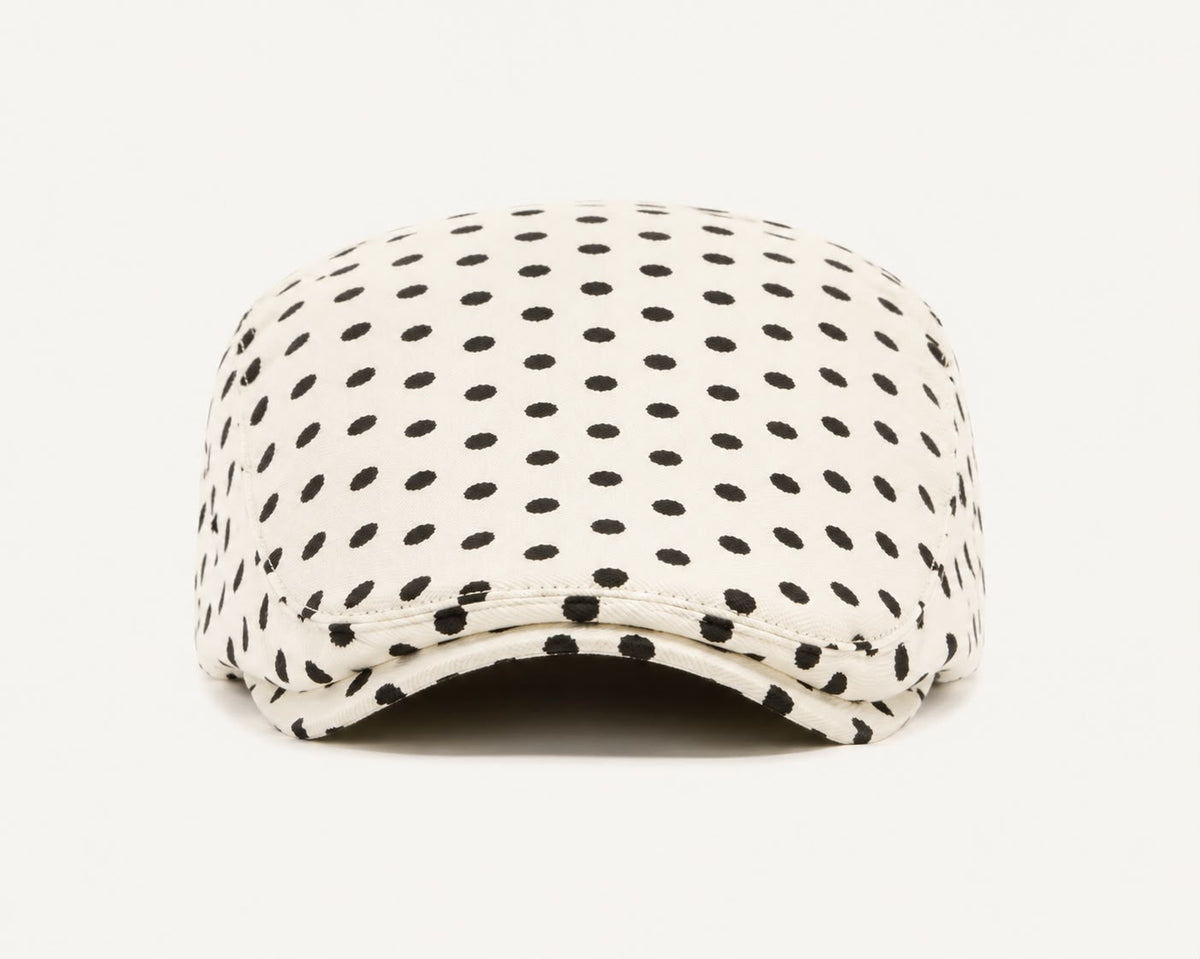 Casquette plate Montmartre – Beige à pois