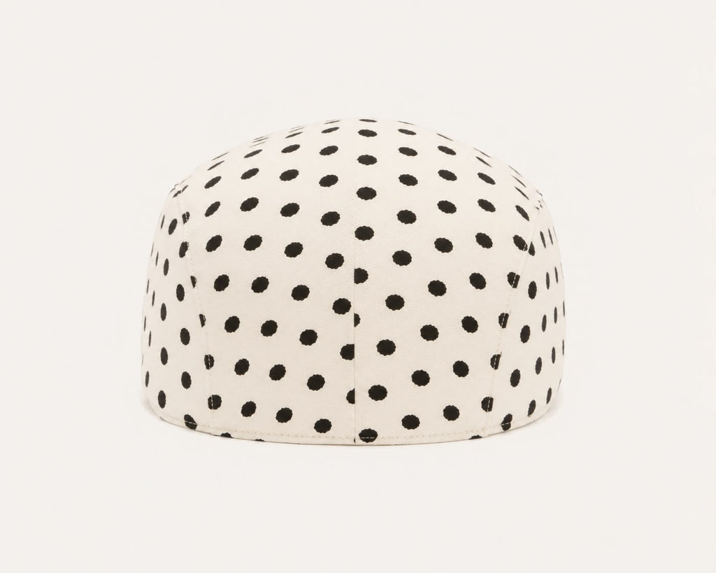 Casquette plate Montmartre – Beige à pois