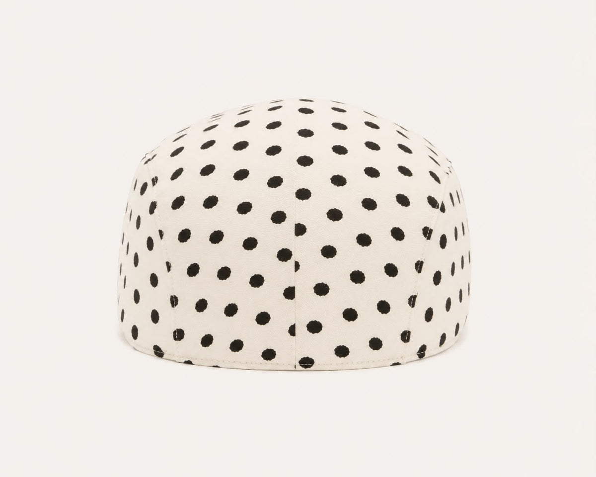 Casquette plate Montmartre – Beige à pois