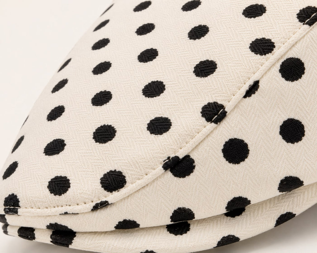 Casquette plate Montmartre – Beige à pois