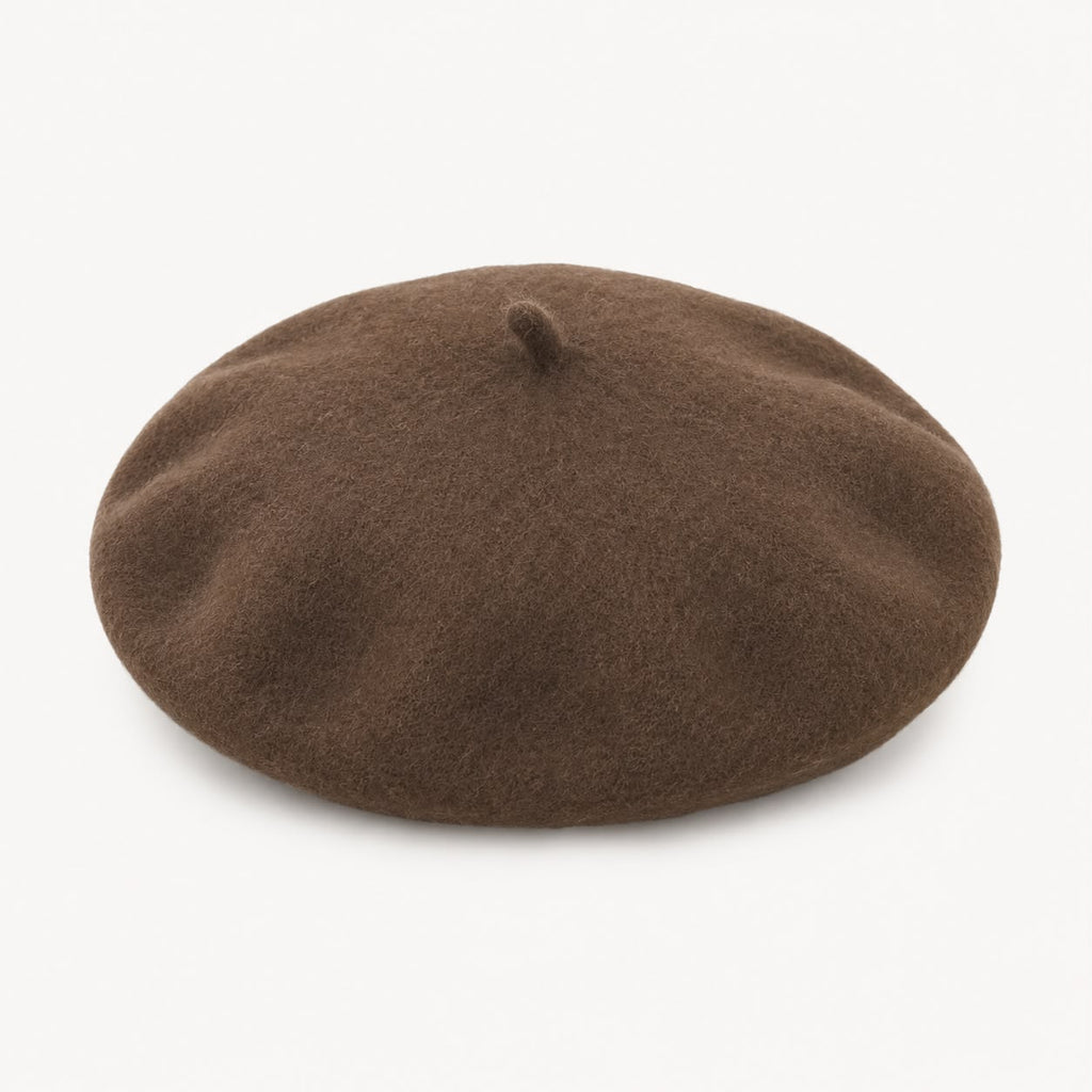 Béret Femme en Laine Marron Café – Chapeau Chaud Style Français