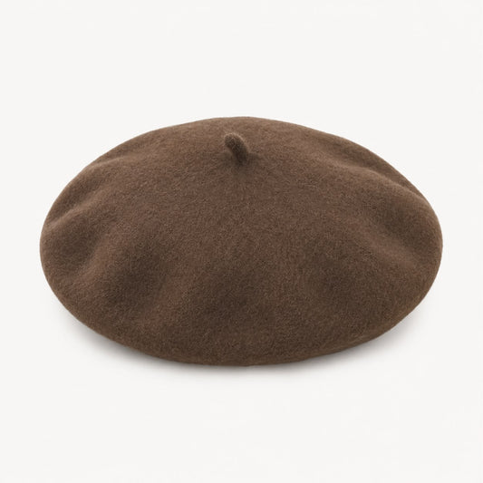 Béret Femme en Laine Marron Café – Chapeau Chaud Style Français