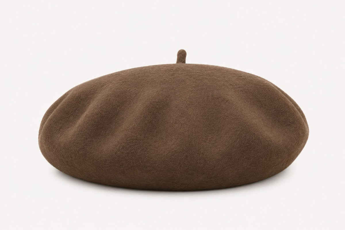 Béret Femme en Laine Marron Café – Chapeau Chaud Style Français