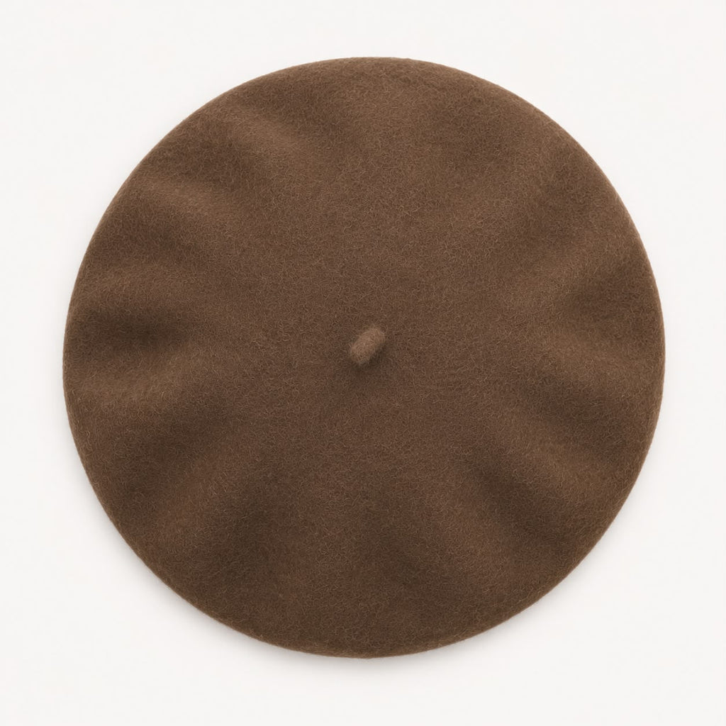 Béret Femme en Laine Marron Café – Chapeau Chaud Style Français