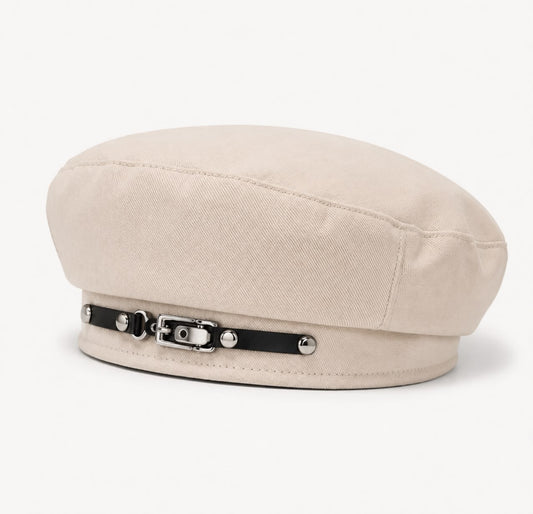 Béret femme beige à boucle – Chic et polyvalent