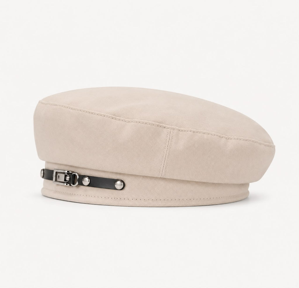 Béret femme beige à boucle – Chic et polyvalent