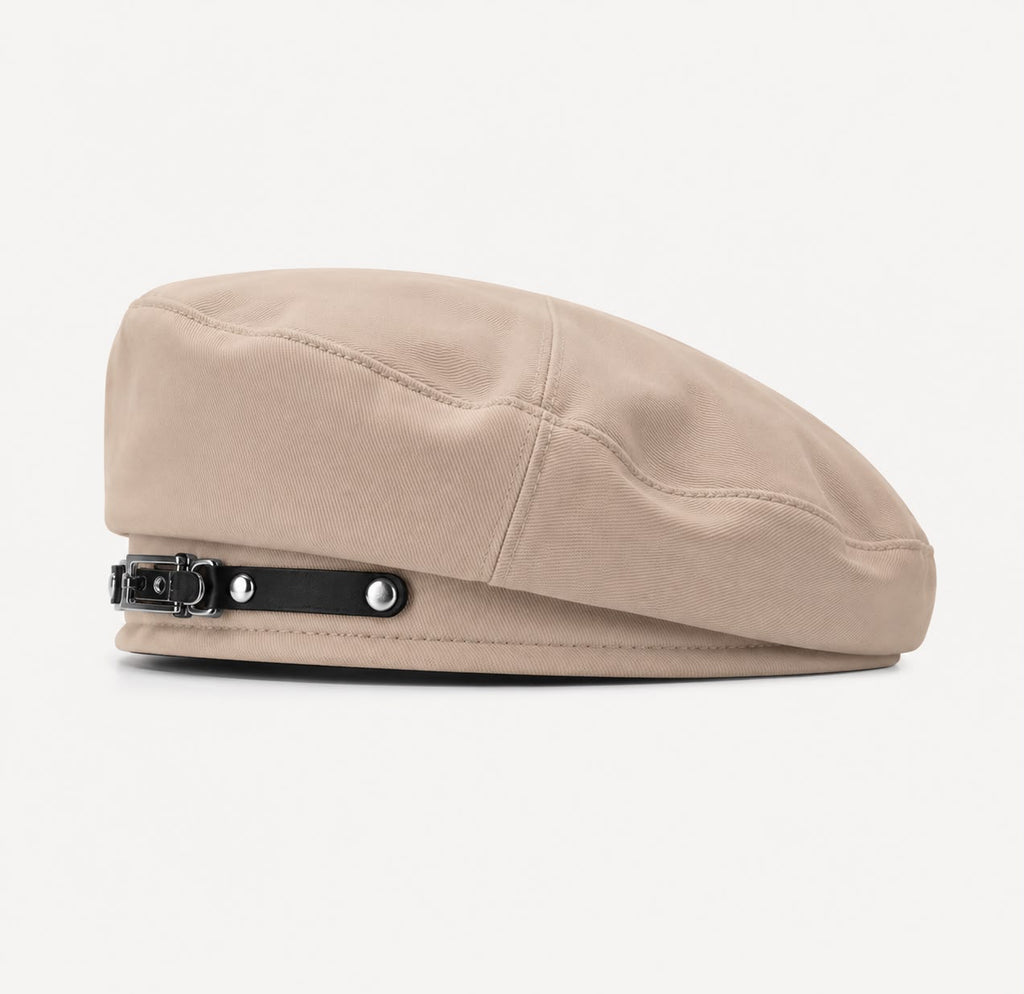 Béret femme kaki à boucle – Élégant quatre saisons