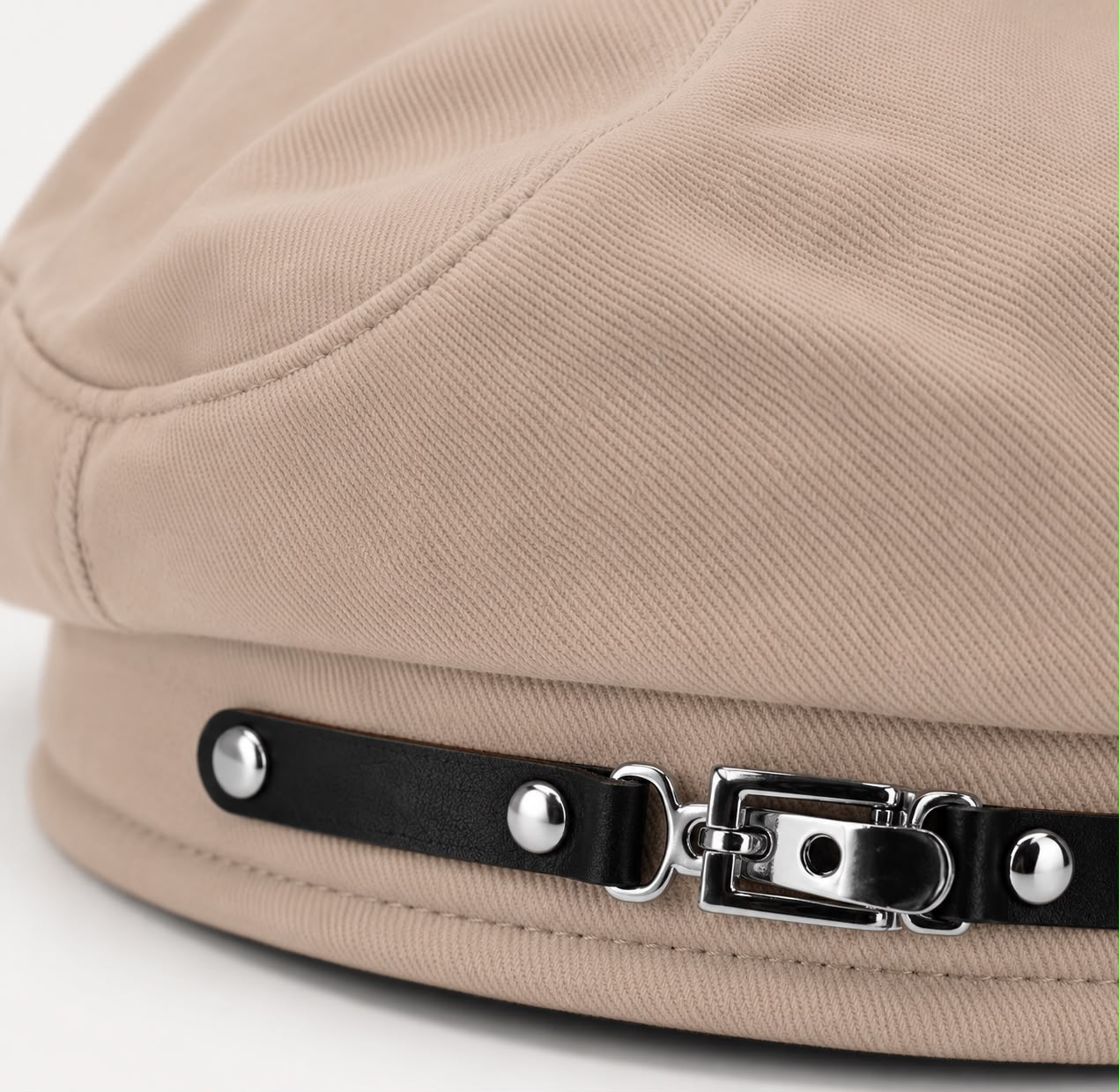Béret femme kaki à boucle – Élégant quatre saisons