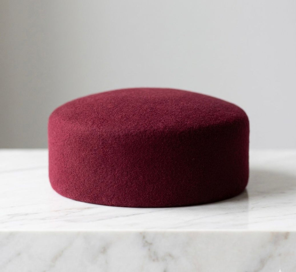 Béret femme  laine rouge bordeaux dome top – Béret vintage élégant hiver