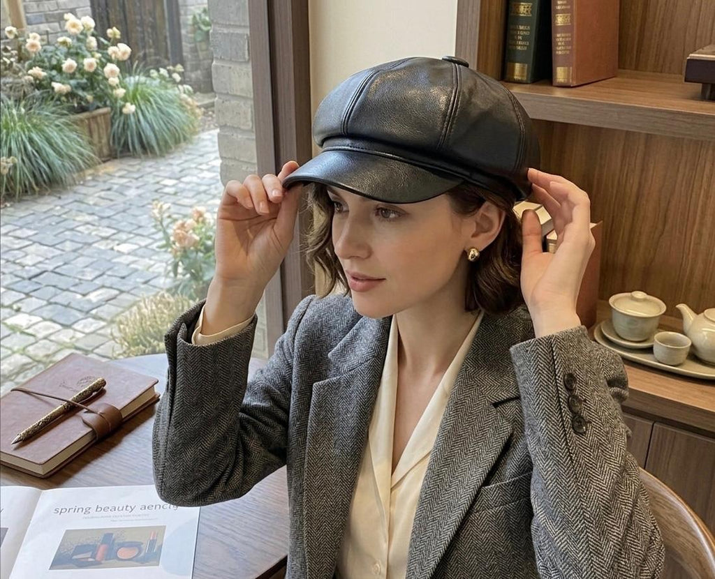 Casquette de peintre noire femme – Accessoire automne hiver vintage et élégant