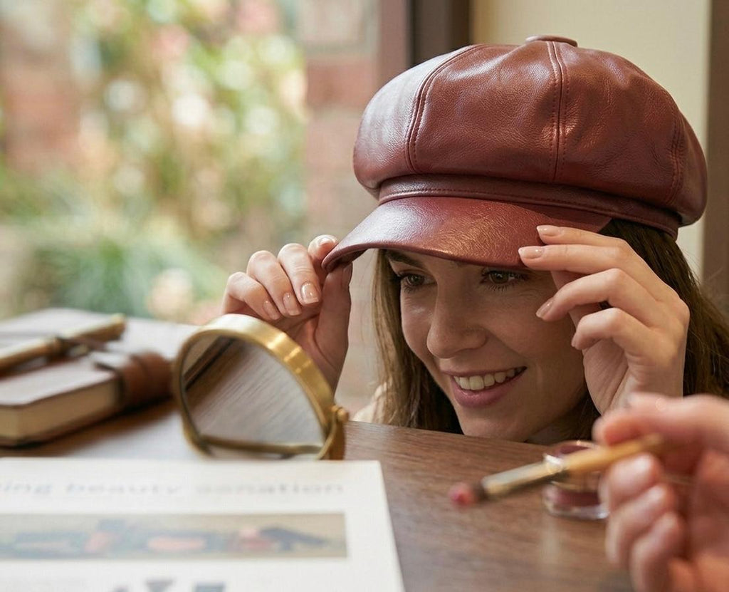 Casquette de peintre rouge femme – Accessoire automne hiver vintage et élégant