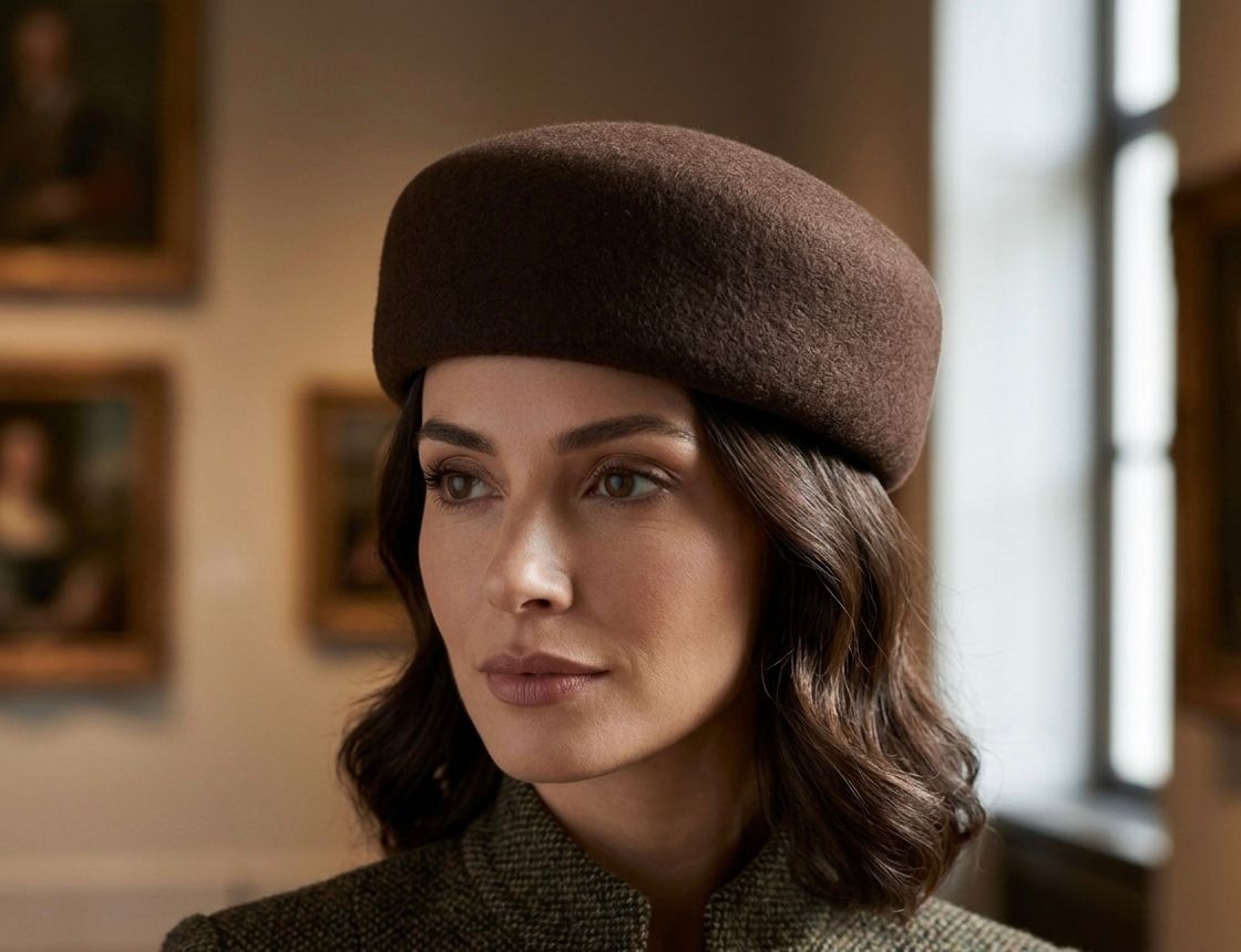 Béret femme laine coffee – Béret vintage élégant hiver style peintre