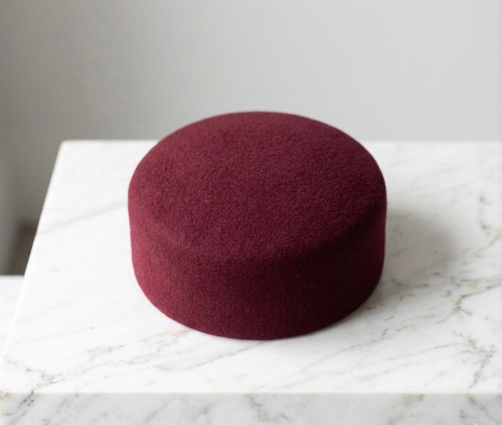 Béret femme  laine rouge bordeaux dome top – Béret vintage élégant hiver