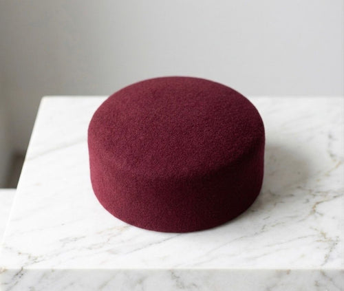 Béret femme  laine rouge bordeaux dome top – Béret vintage élégant hiver