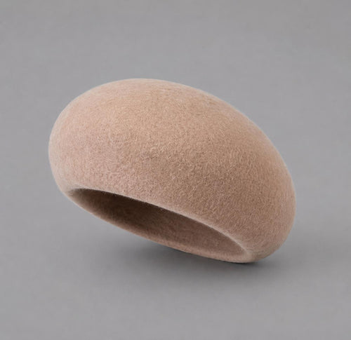 Béret femme  laine mocha dome top – Béret vintage élégant hiver