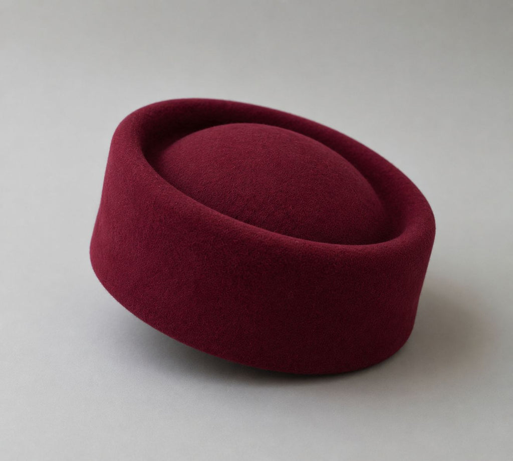 Béret femme laine rouge bordeaux concave top – Béret vintage élégant hiver