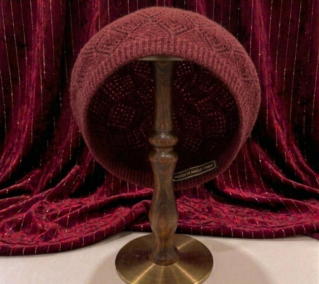 Béret Femme Rouge Foncé en Acrylique – Bonnet Tricoté Léger Style Français