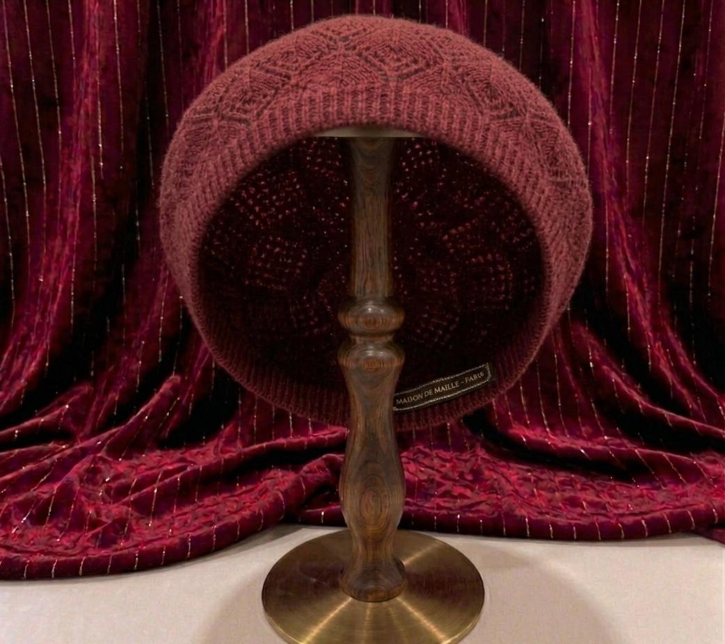 Béret Femme Rouge Foncé en Acrylique – Bonnet Tricoté Léger Style Français