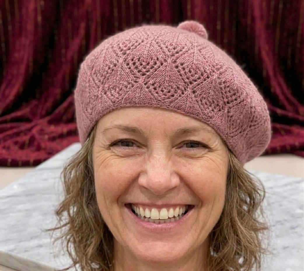 Béret Femme Rose en Acrylique – Bonnet Tricoté Léger Style Français