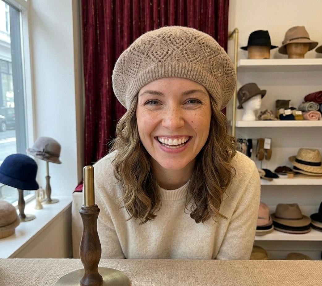 Béret Femme Marron en Acrylique – Bonnet Tricoté Léger Style Français