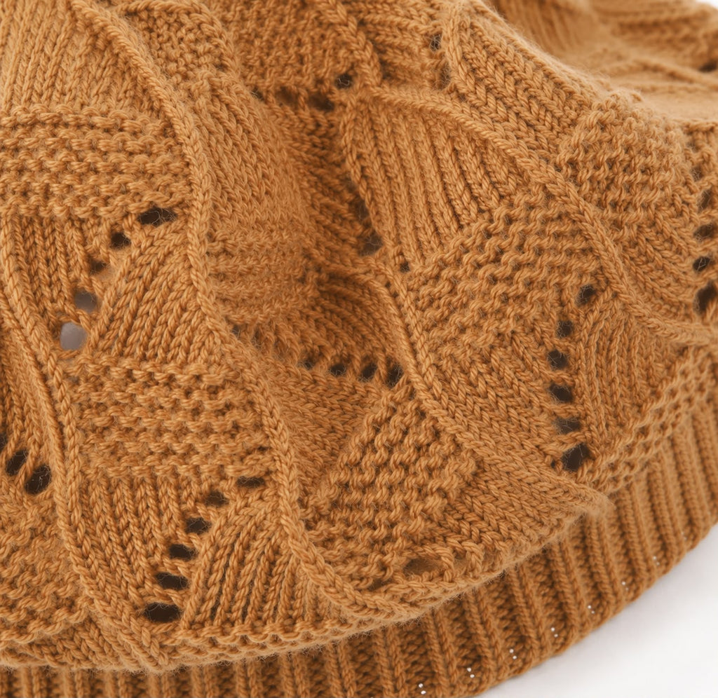 Béret Femme Camel | Tricot Acrylique
