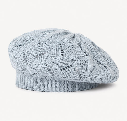 Béret Femme Gris Clair | Tricot Acrylique