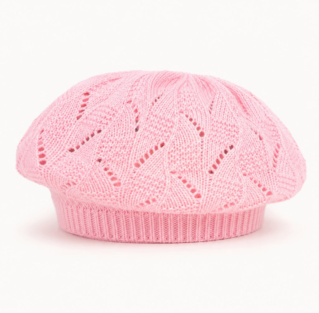 Béret Femme Rose Pastel | Tricot Acrylique