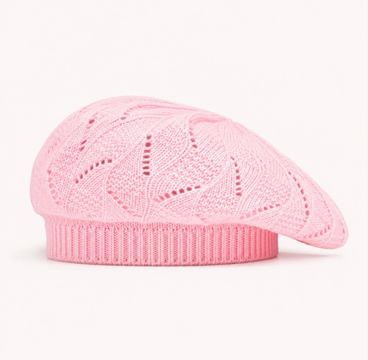Béret Femme Rose Pastel | Tricot Acrylique