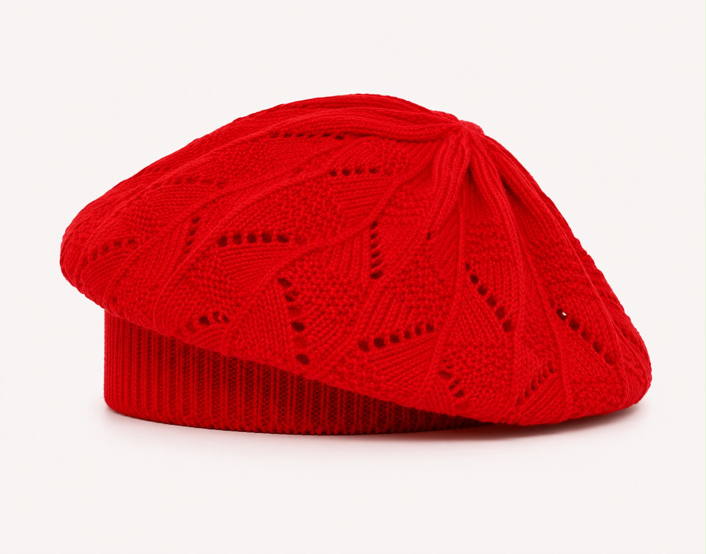 Béret Femme Rouge Foncé | Tricot Acrylique
