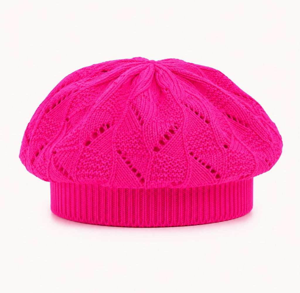 Béret Femme Rose Fuchsia | Tricot Acrylique