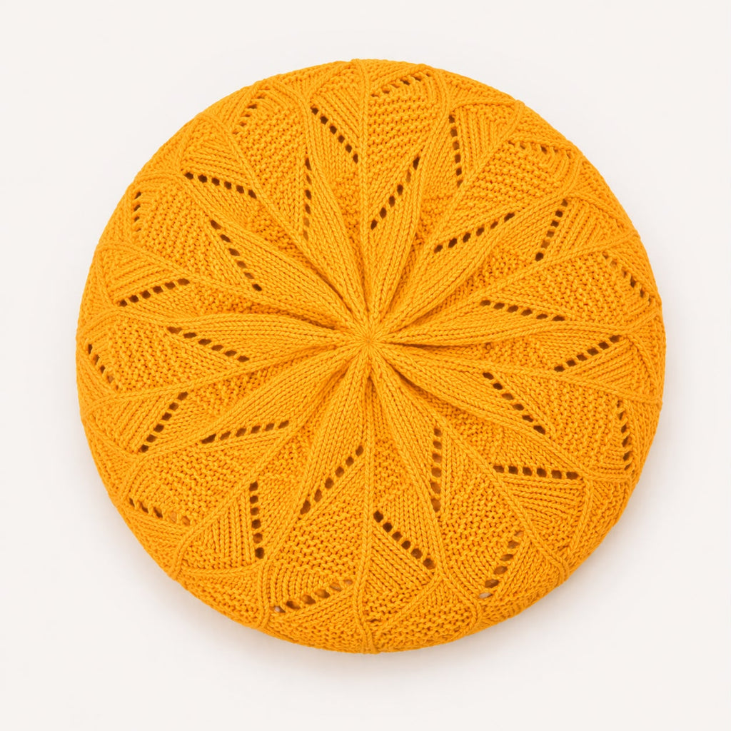 Béret Femme Jaune Moutarde | Tricot Acrylique