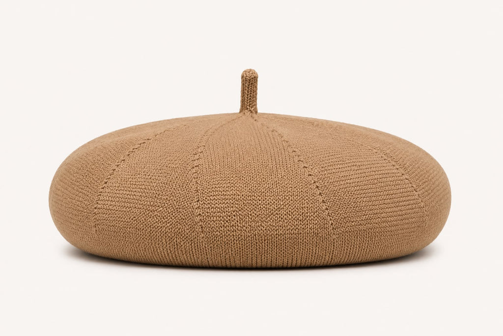 Casquette Béret Femme Brun | Coton Tricoté