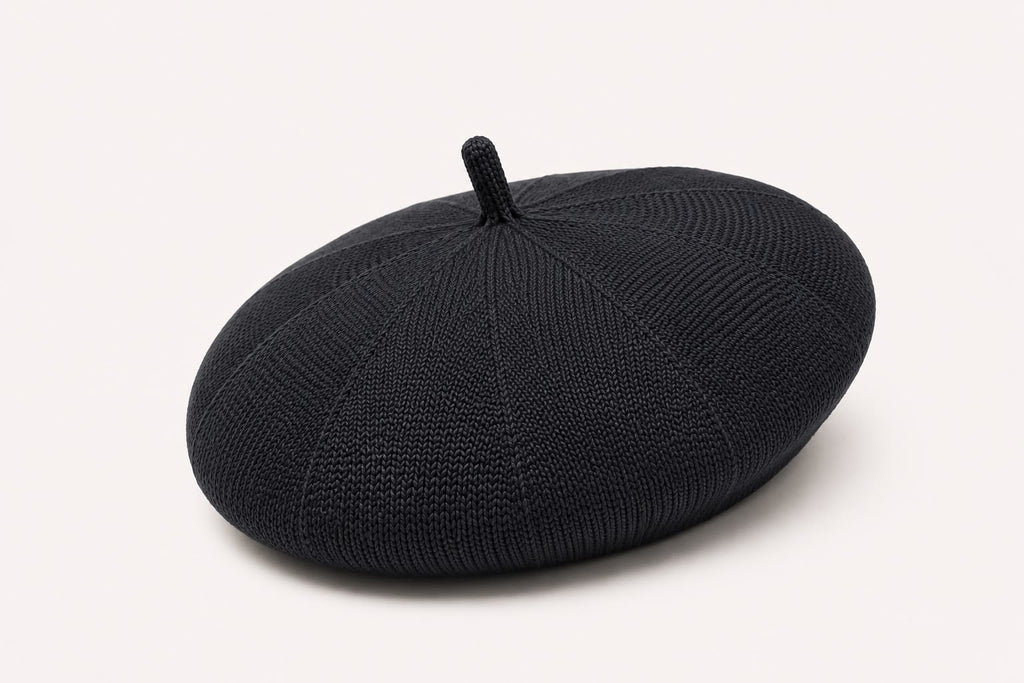 Casquette Béret Femme Noir | Coton Tricoté