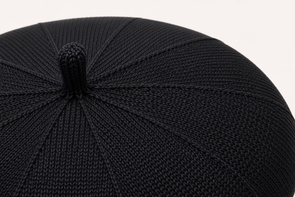 Casquette Béret Femme Noir | Coton Tricoté