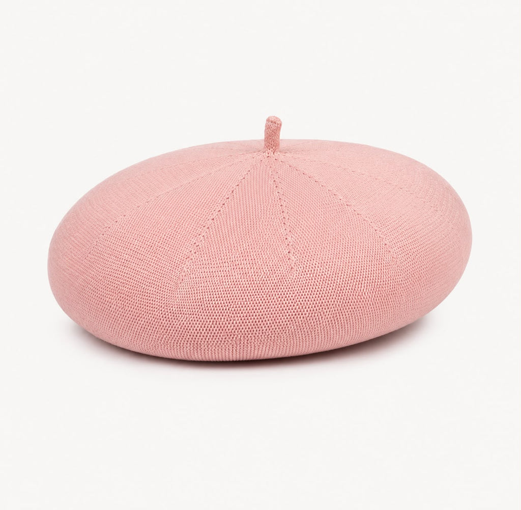 Casquette Béret Femme Rose | Coton Tricoté