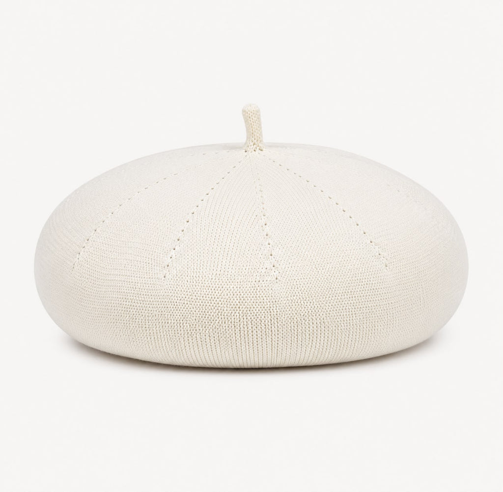 Casquette Béret Femme Blanc | Coton Tricoté