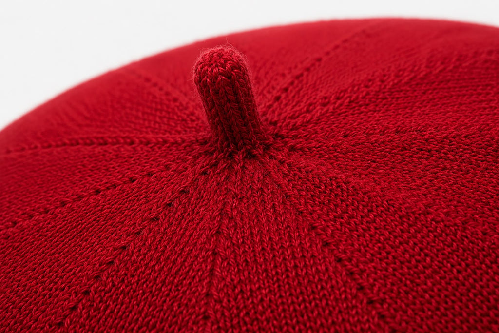 Casquette Béret Femme Rouge | Coton Tricoté
