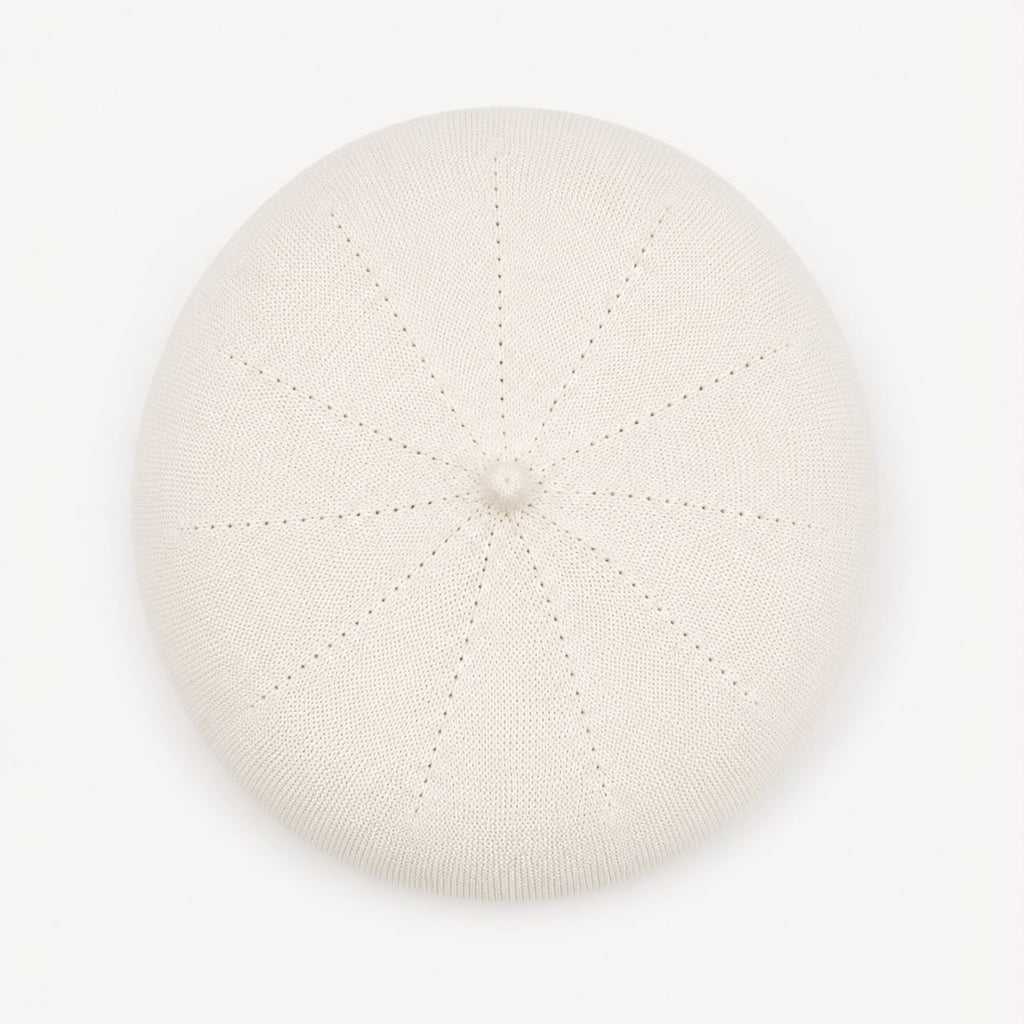 Casquette Béret Femme Blanc | Coton Tricoté