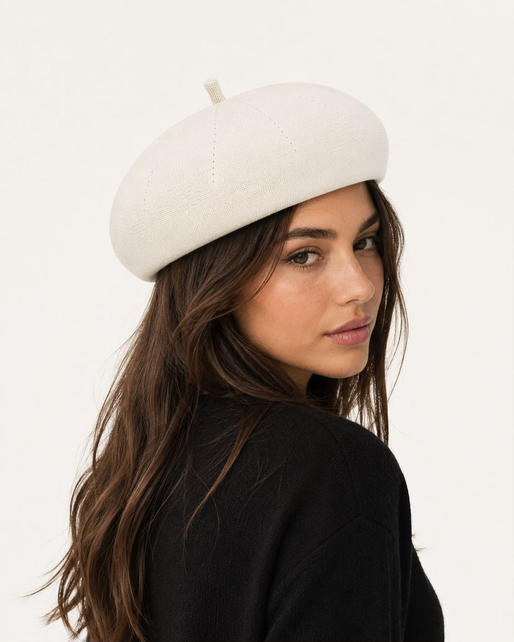 Casquette Béret Femme Blanc | Coton Tricoté